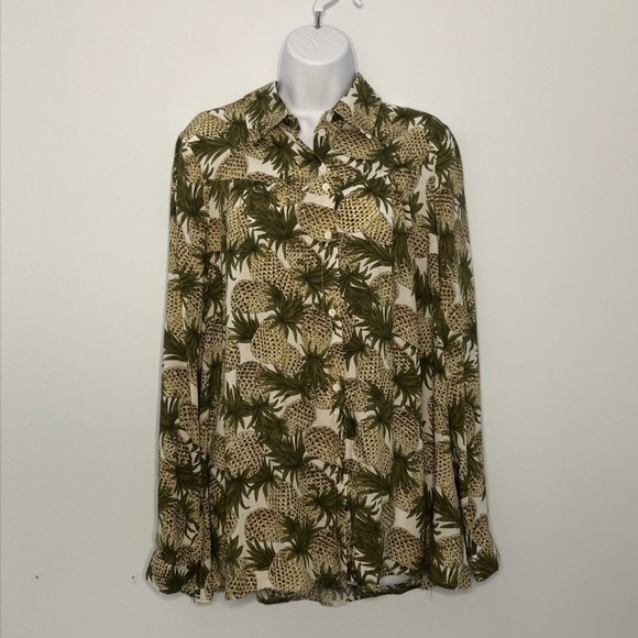 Entro Pineapple Button Down Shirt - Large - Picture 1 of 7